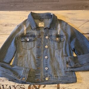Ci Sono Light Blue Distressed Jean Jacket
